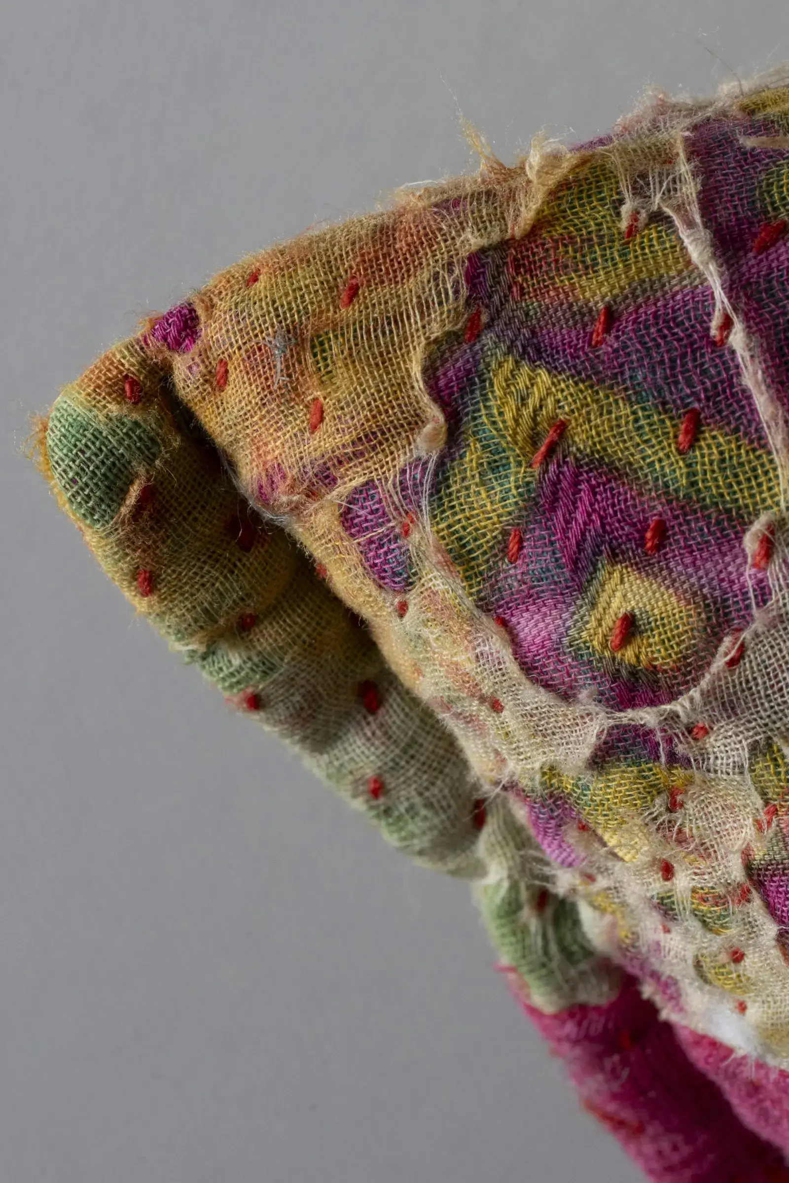 Embroidered fabric close-up