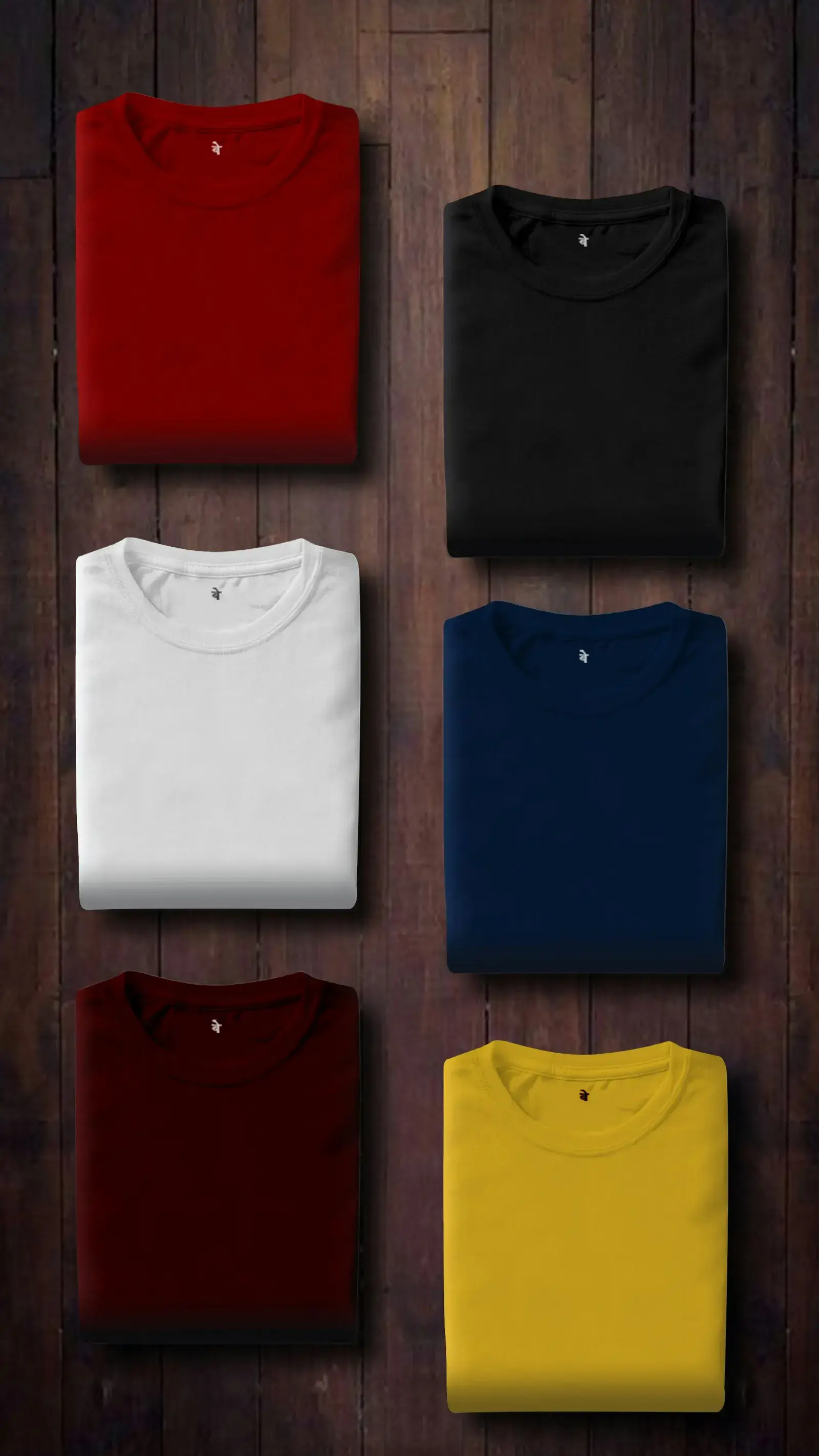 Folded shirts in assorted colours